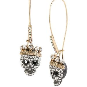 Betsey Johnson Jewelry - Betsey Johnson "Dark Shadows" Pave Skull Earrings Betsey Johnson Jewelry - Betsey Johnson "Dark Shadows" Pave Skull Earrings